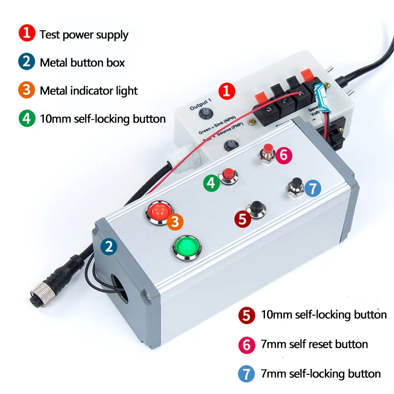 5mm 7mm 10mm PBS-110 PB05A Small Circular Metal Button Switch, Self Resetting, Self-locking, Inching Power Switch