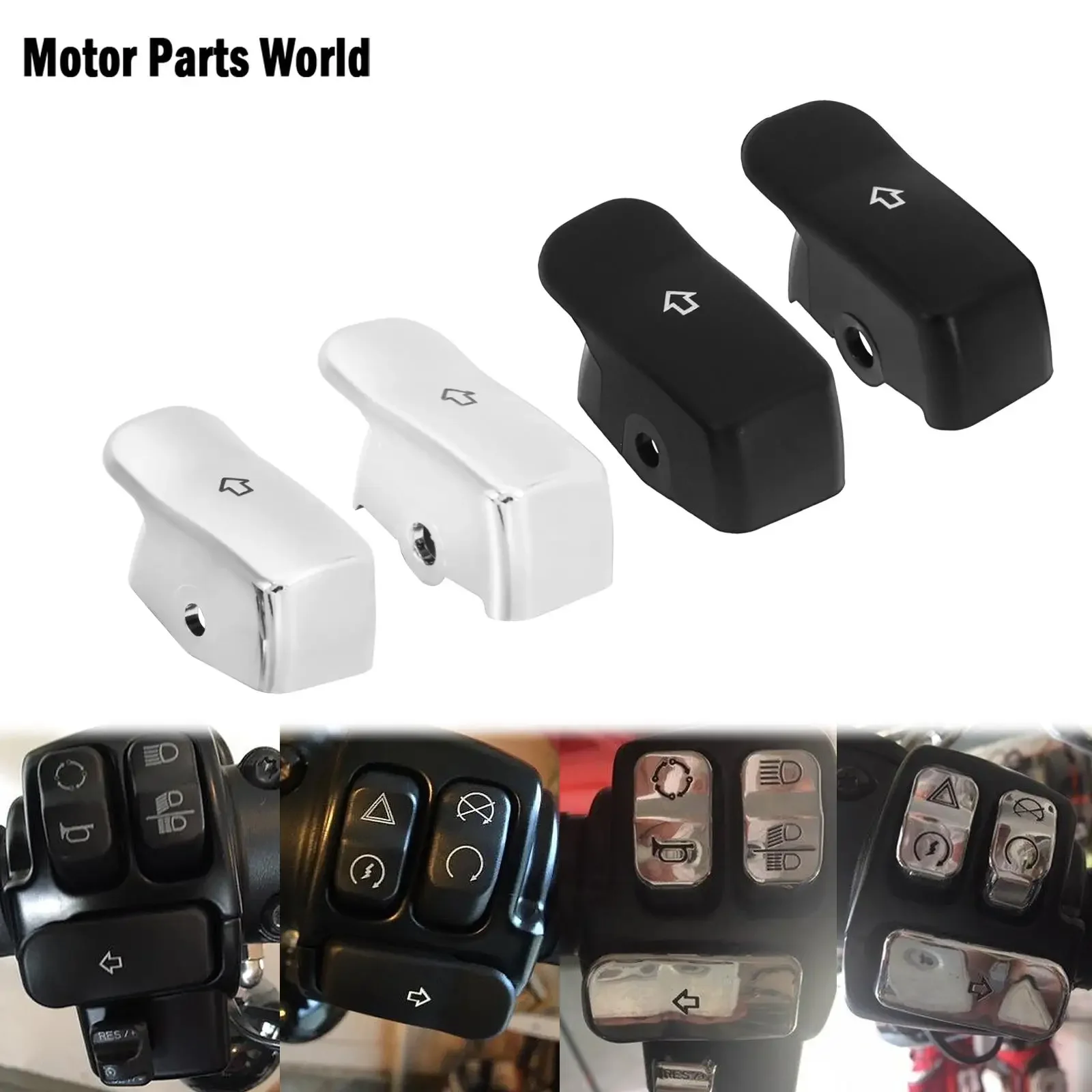 

2Pcs Motorcycle Turn Signal Switch Extension Caps Extended Button Cover For Harley Softail Deluxe FLSTN Fatboy Breakout FLSTC