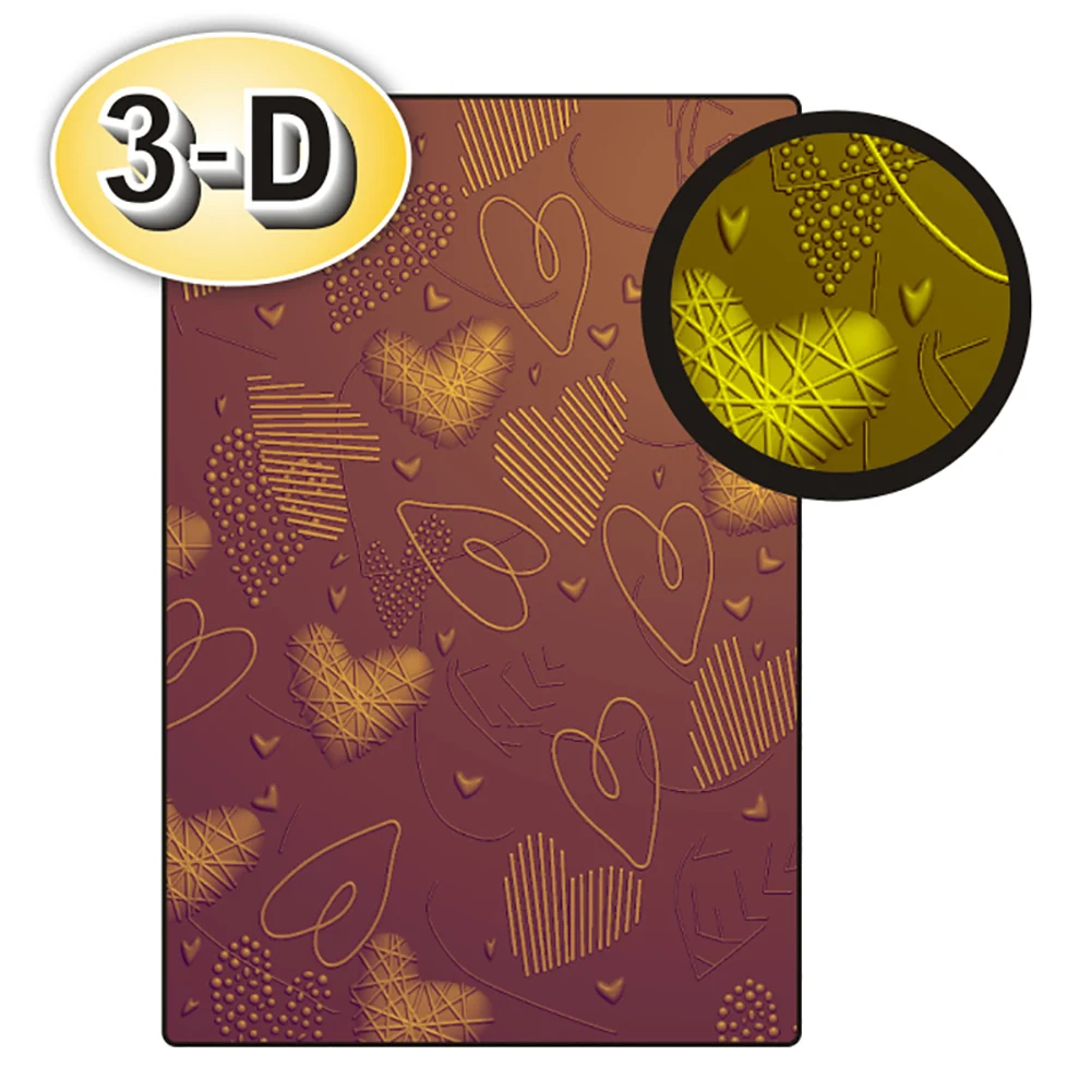 Different Love Hearts 3-D Embossing Folder for DIY Scrapbooking Paper Cards Adding textured Detail Paper Crafting Project 2023