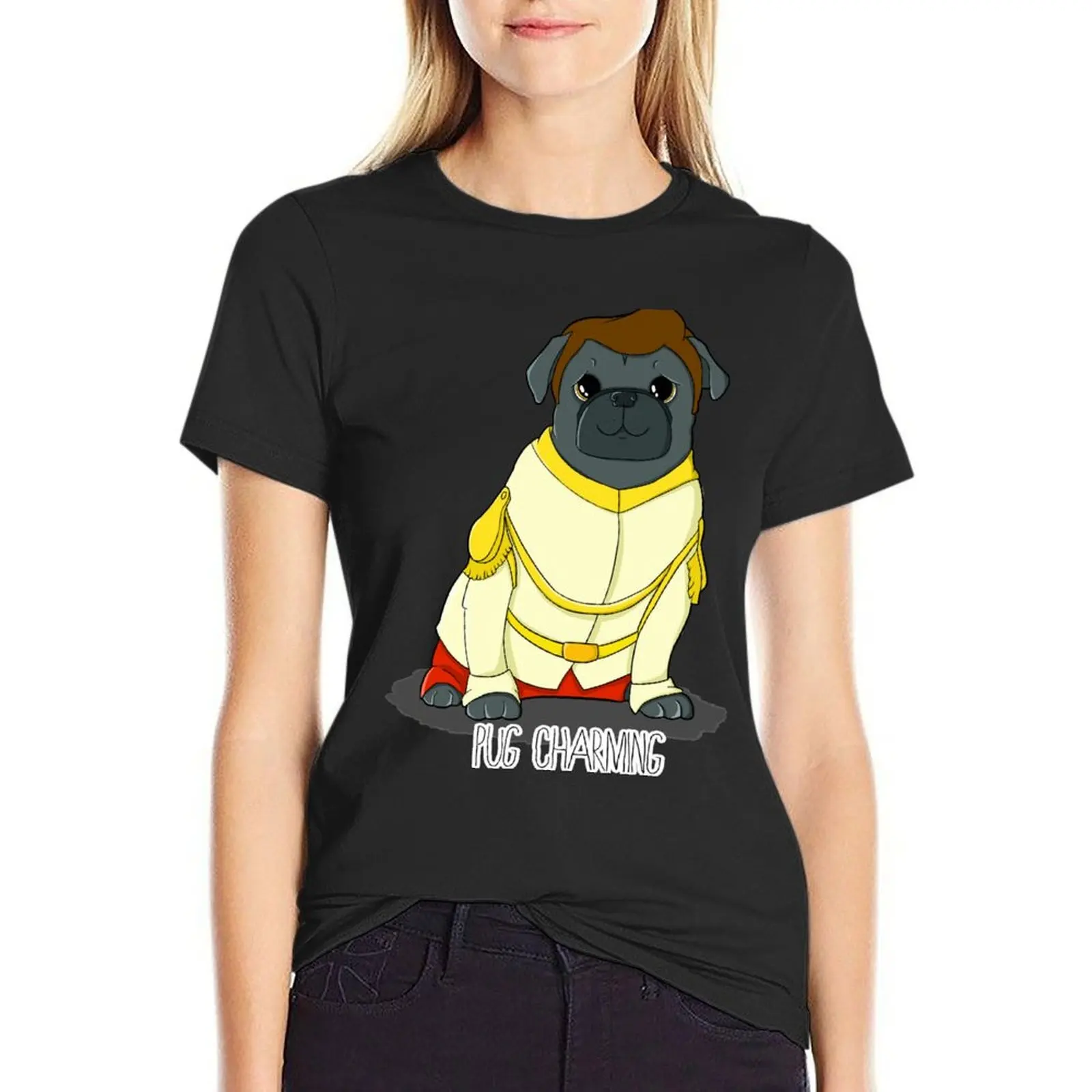 Pug Charming T-Shirt animal prinfor blanks Summer Women's clothing