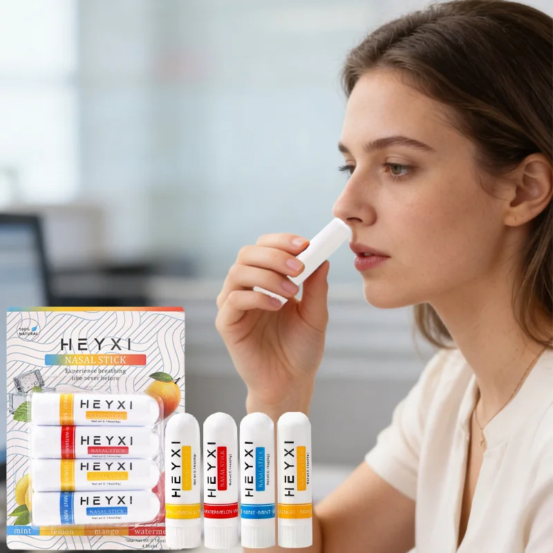 4-piece nasal cannula set, fresh fruit flavor, refreshing and invigorating, ideal holiday gift for workers and drivers
