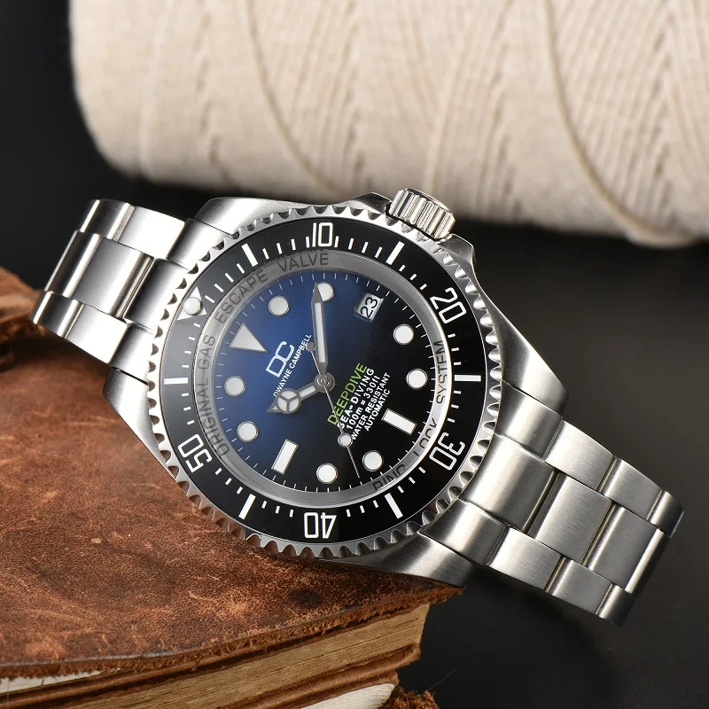 Top Luxury NH35 Men\'s Automatic DEEP Swimming Watch Modified By SEA Watches DWELLER 44mm Customized S Logo DIY Logo Waterproof