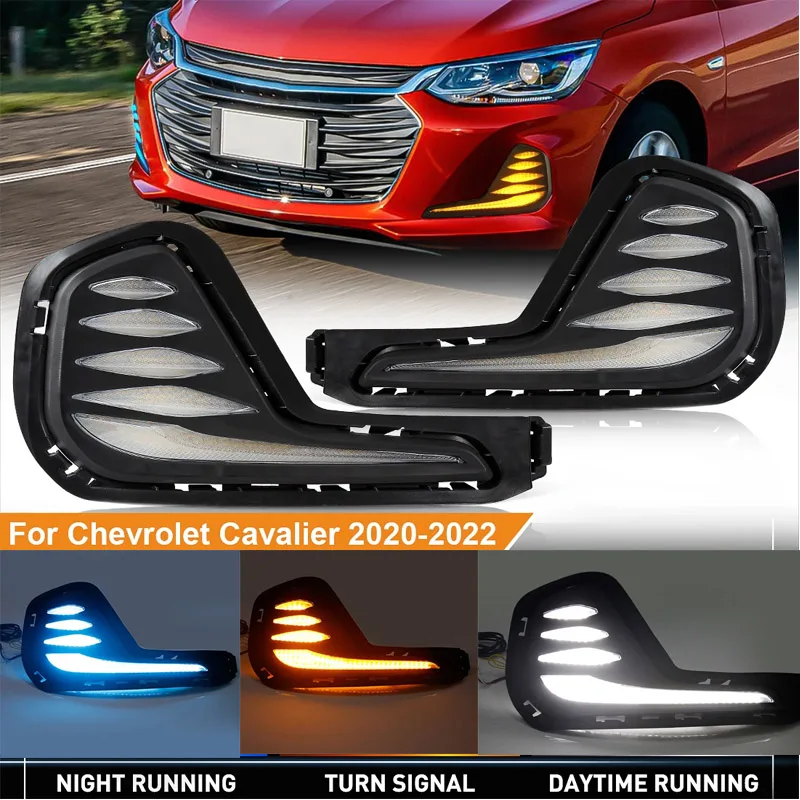 Led Daytime Light For Onix Chevrolet Fog Lights LED Headlight DRL Front Lamp Turn Signal for Chevrolet Cavalier 2020 2021 2022