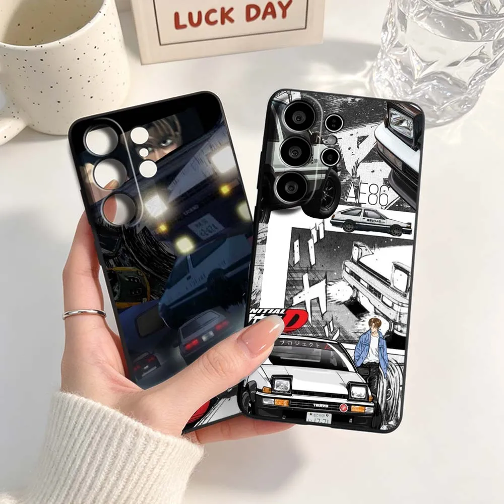 Anime Initial D Car Comics For Samsung Galaxy S26 S25 S24 S23 S22 S21 S20 Pro Edge Ultra Plus FE 5G Black Cover Phone Case