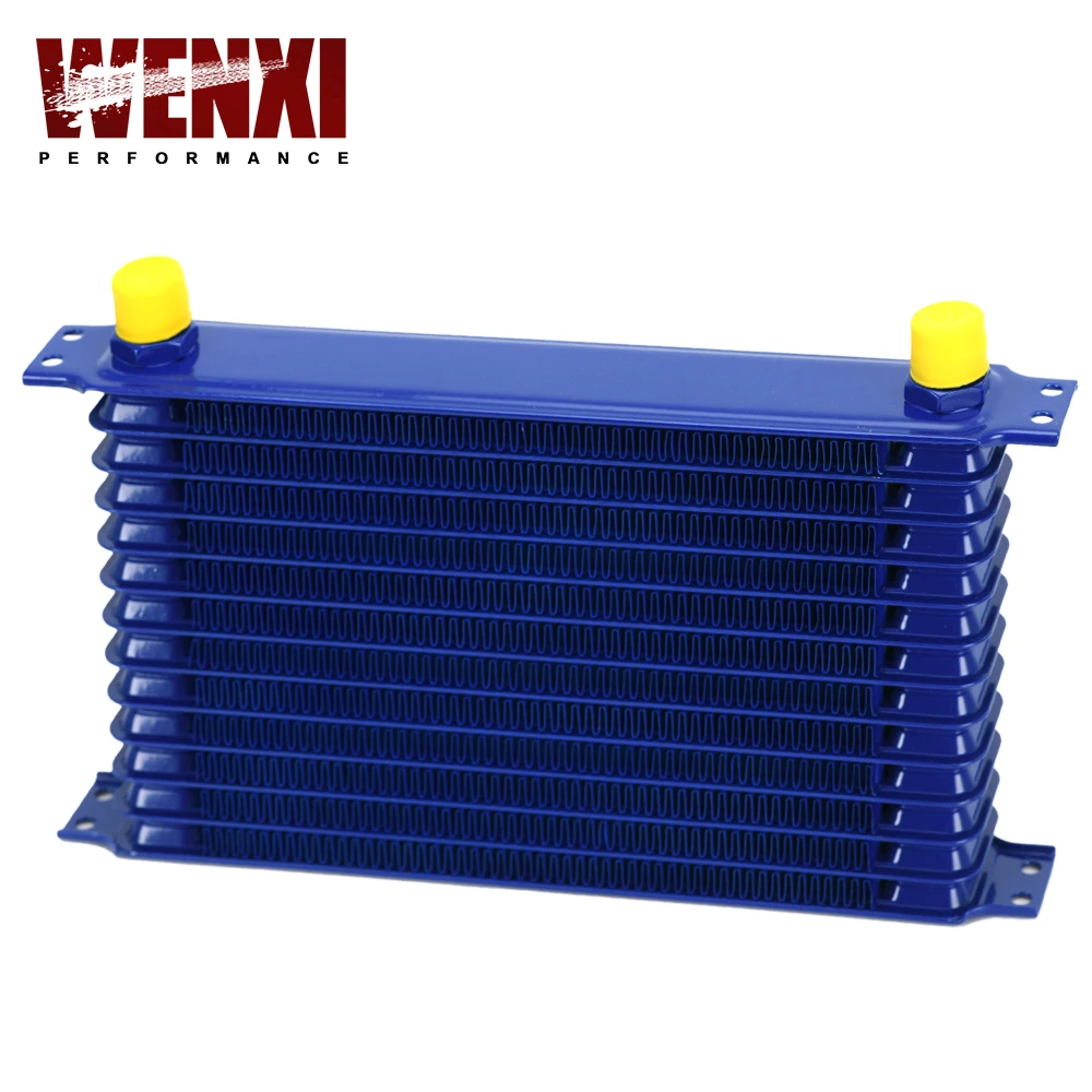 

Universal 13 Row Oil Cooler 10AN 10 AN Universal Engine Transmission Oil Cooler Kit Trust type Blue WX5113B