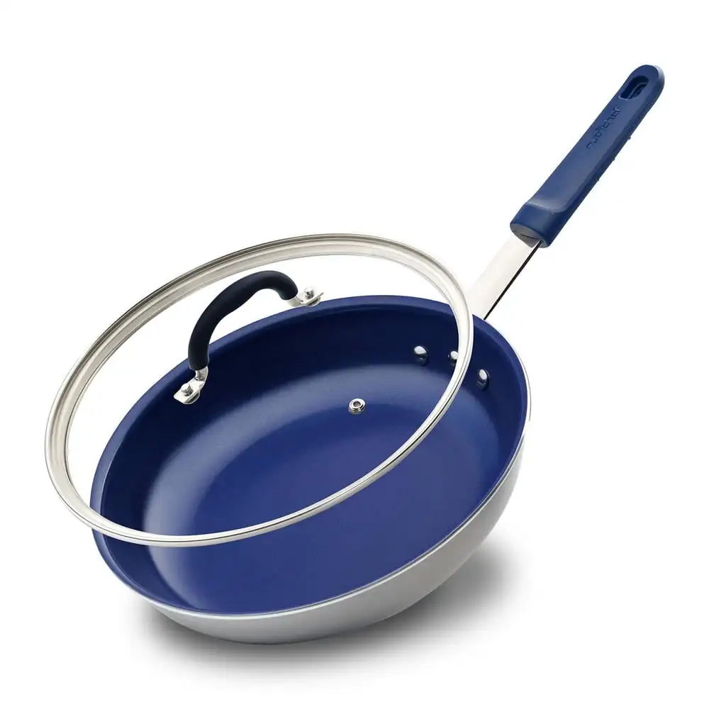 

10" Ceramic Medium Skillet Nonstick Frying Pan With Lid