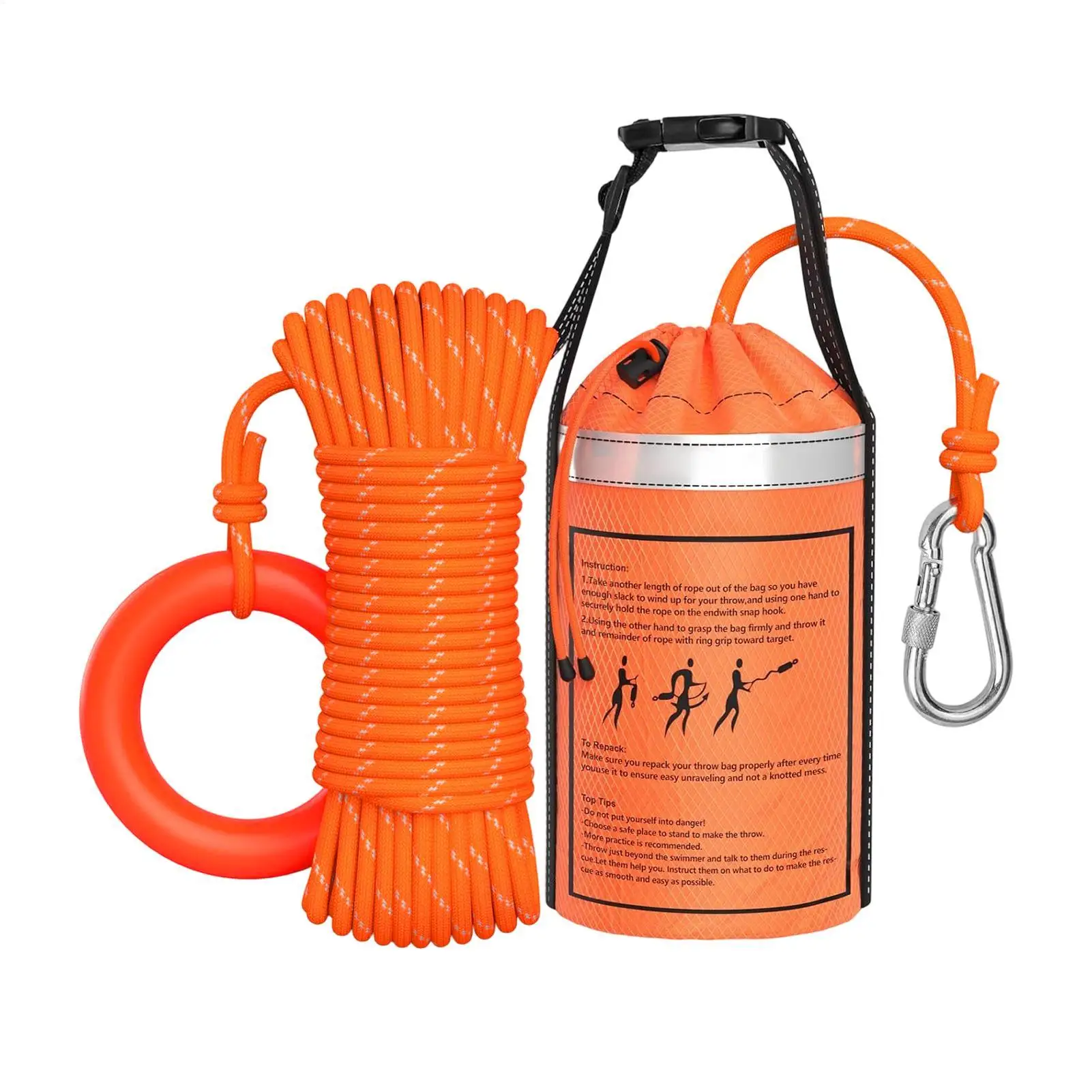 Water Rescue Throw Bag With Rope Lake Rescue Throwable Flotation Device For Lifeguards Rescuers Firefighters Kayakers Staff