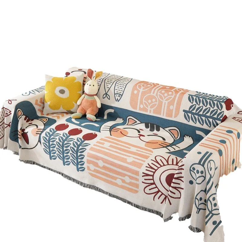 

Knit Sofa Cover Full Cover, Nordic Instagrammable Stretch Couch Slipcover, All Season Universal Fit For 1-3 Seater, Stretchable