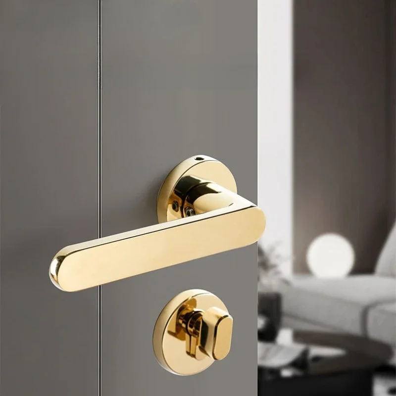 

Household hardware light luxury light gold door lock Interior door new split mechanical door lock home new hand lock