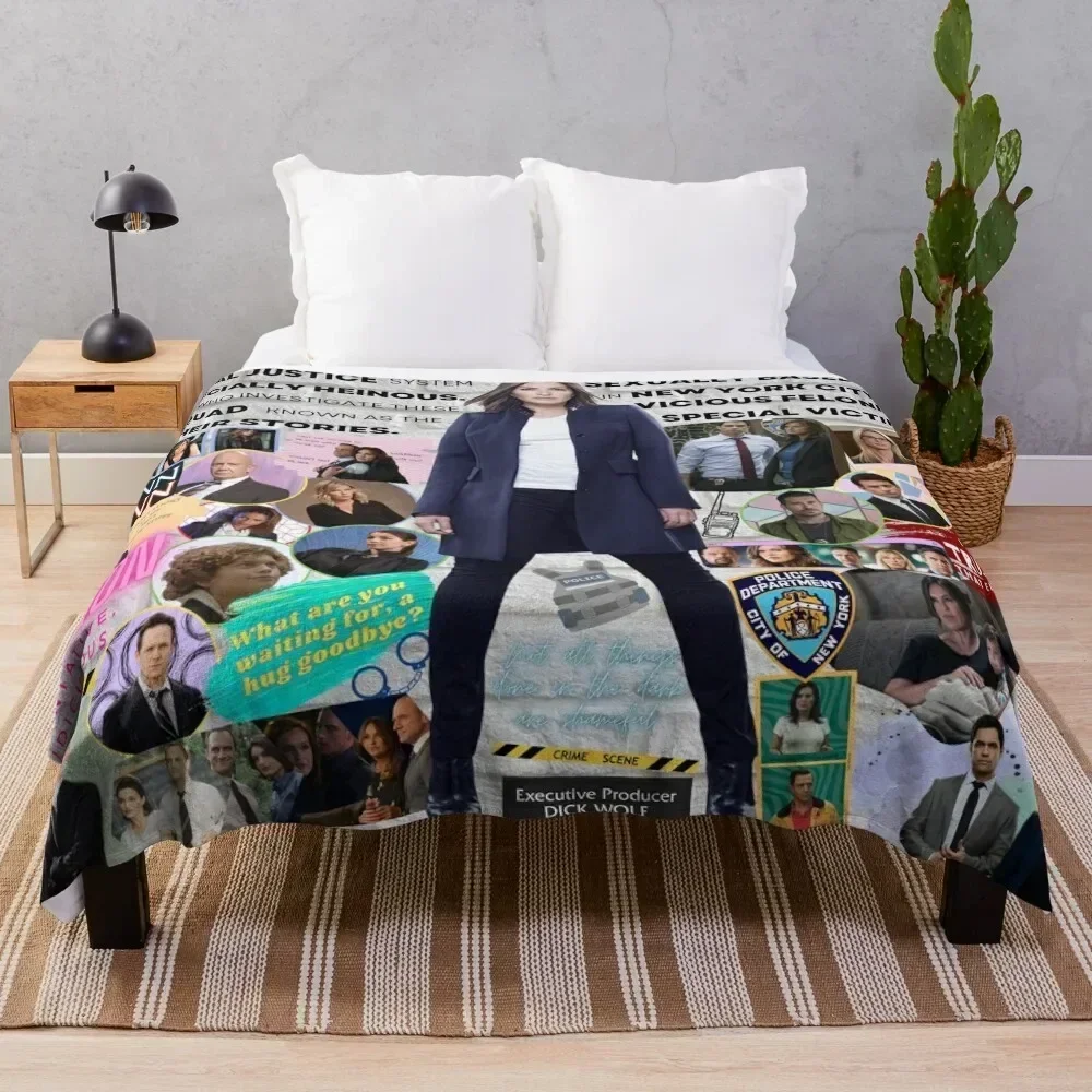 

Law & Order SVU Collage Throw Blanket Shaggy Furry Soft Blanket for Bedroom Living Room