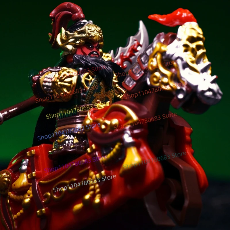 MOC New Mini Figure: Guan Yu, Three Kingdoms Five Tiger Generals Toy Holiday Gift Collectible Figurine