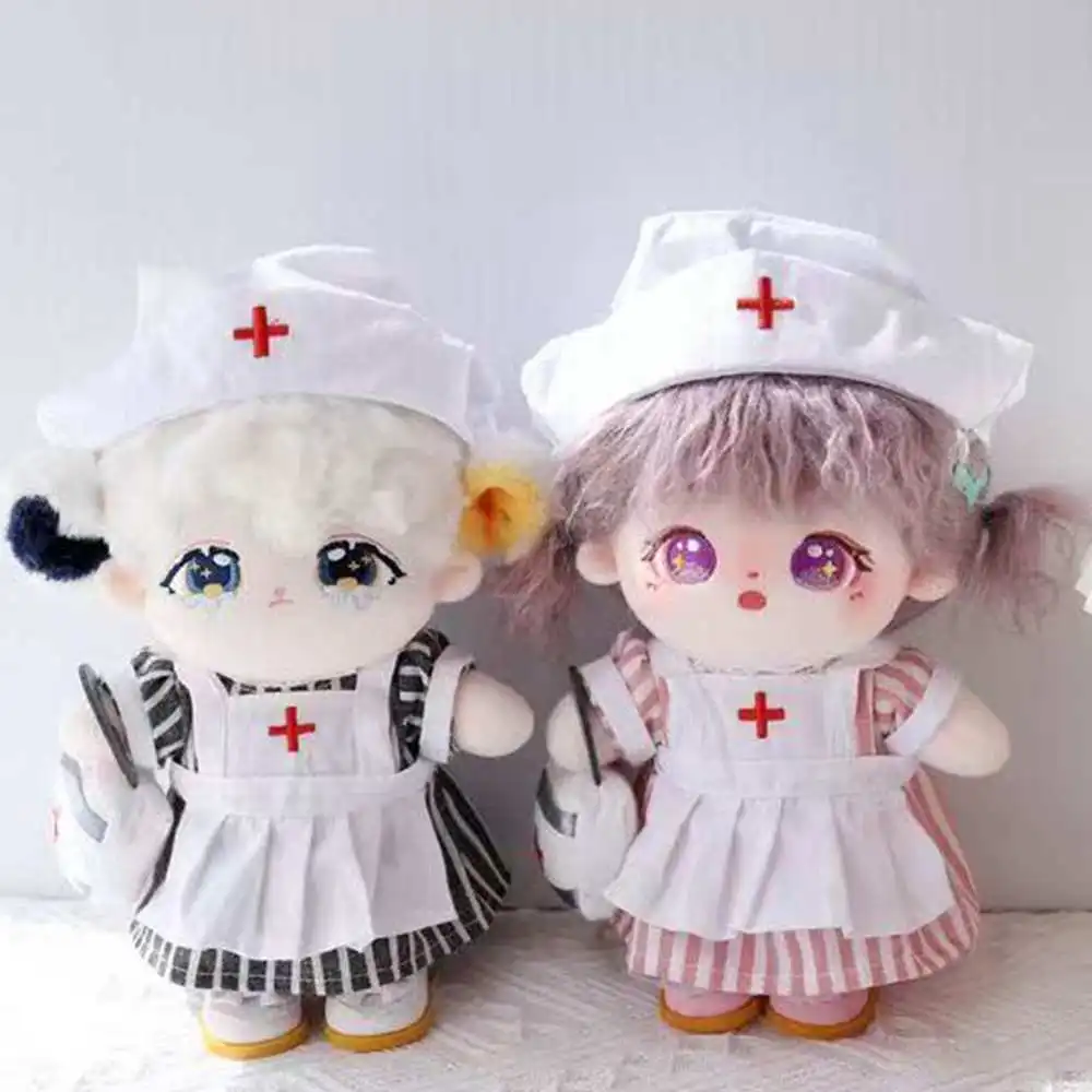 

Limited Handmade 20cm Cute Nurse Uniform With Handbag Outfit Maid Dress Plush Dolls Outfit Toys Doll's Accessories Cos Suit