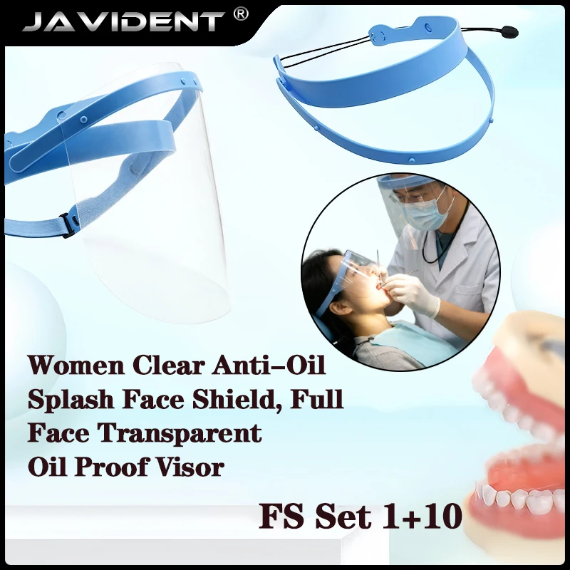 Medical Protective Droplet-Blocking Face Shield—Multifunctional 360-Degree Adjustable—Includes 1 Frame and 10 Replacement Sheets