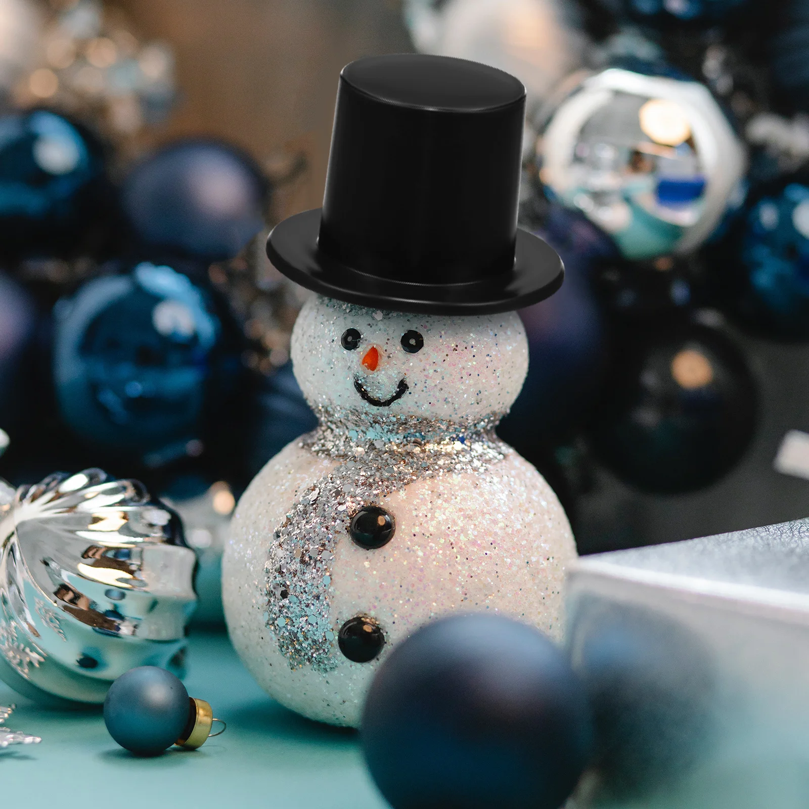 

60Pcs Decorative Mini Snowman Hats Small Top Hats Multiple Styles DIY Crafts Holiday Party Mini Top Hat DIY Craft Decorations