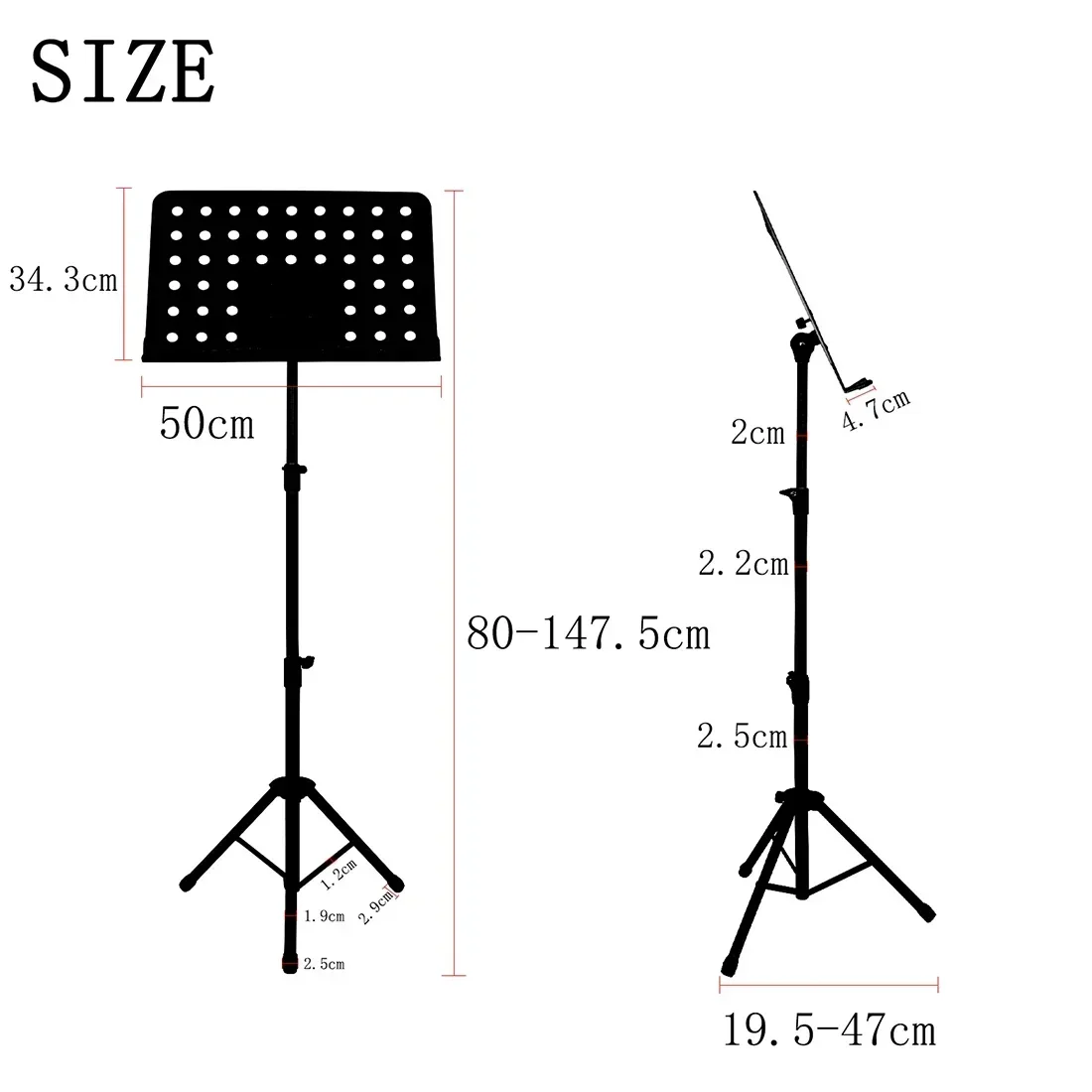 Music Stand Collapsible Sheet Music Score Tripod Stand Holder Aluminum Alloy Foldable Music Sheet Stand for Guitar Piano Violin