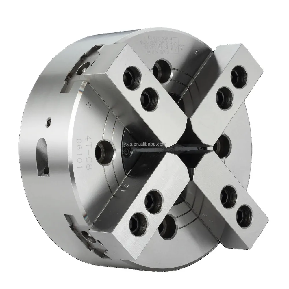 

90 Degree 6-Inch Hollow Cutter Stationary Hydraulic Chuck with 4 Jaw CNC Lathe Power Generic Fitting Machining