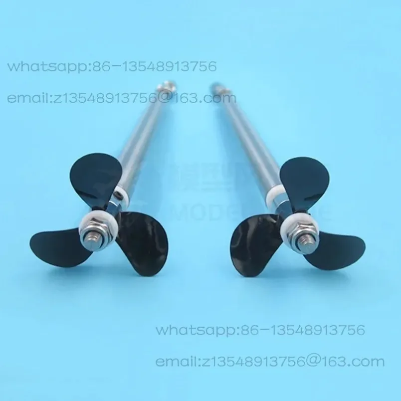 New model ship 4mm boat shaft assembly, stainless steel three-leaf fully immersed propeller,  length 10CM/shaft sleeve 05CM