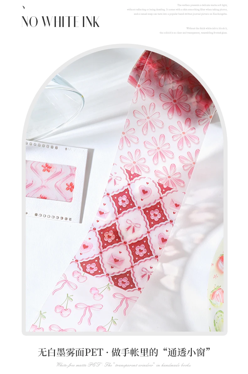 Journal GO 5cmx2m Crystal Cute Sticker Journaling Tape for Card Craft Decoration Scrapbook diy Masking Tape Stationery