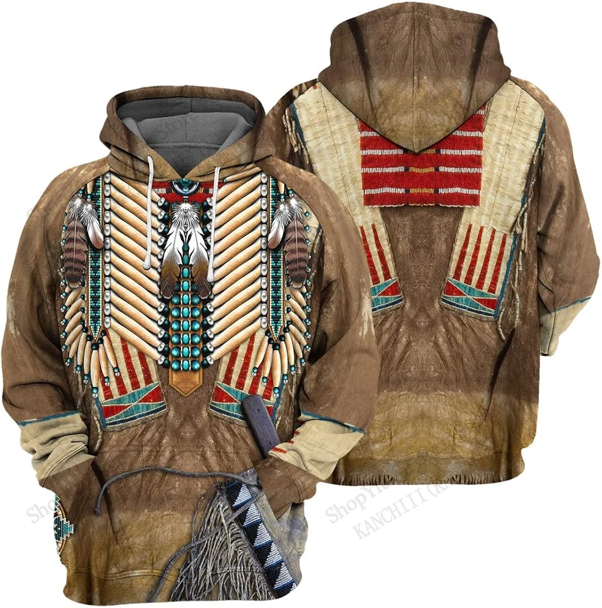 Vintage Bulu Pola Asli 3d Cetak Hoodies Pria Wanita Fashion Hoodie Kaus Remaja Mantel Pakaian Pria Cantik Moletom
