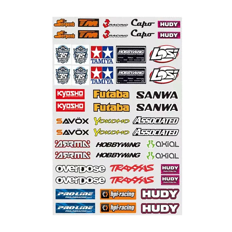 1/10/12/16/18 RC Car Decal Sticker Label Upgrade