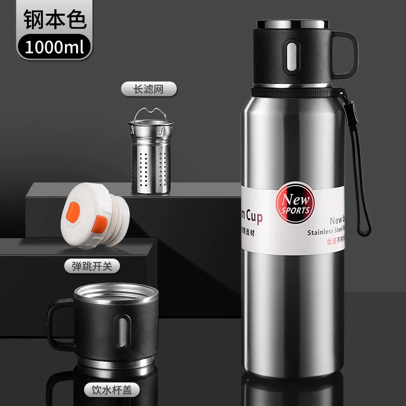 1000ML Thermos water bottle Stainless Steels Vacuum Flask Hot Coffee tea Water Heat Preservation Bottles Cold Tumbler drinkware - Image 5