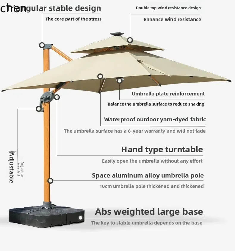 DSA Sunshade Umbrella Outdoor Patio Umbrella Outdoor Garden Commercial Terrace Villa Large Sun Umbrella