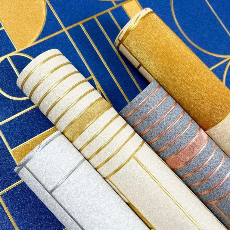 Featured Abstract 3D Geometric Pattern PVC Embossed Wallpaper for Living Room Feature Wall Direct from Factory Stock