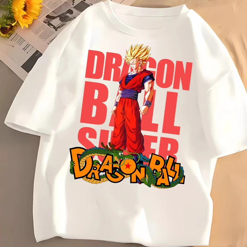 Dragon Ball Kinder-Kurzarm-T-Shirt aus Baumwolle, Sommer-Freizeit-T-Shirt für Jungen, Baumwoll-Rundhals-Oberteil mit Anime-Print, Cartoon-Pullover – Detail 6