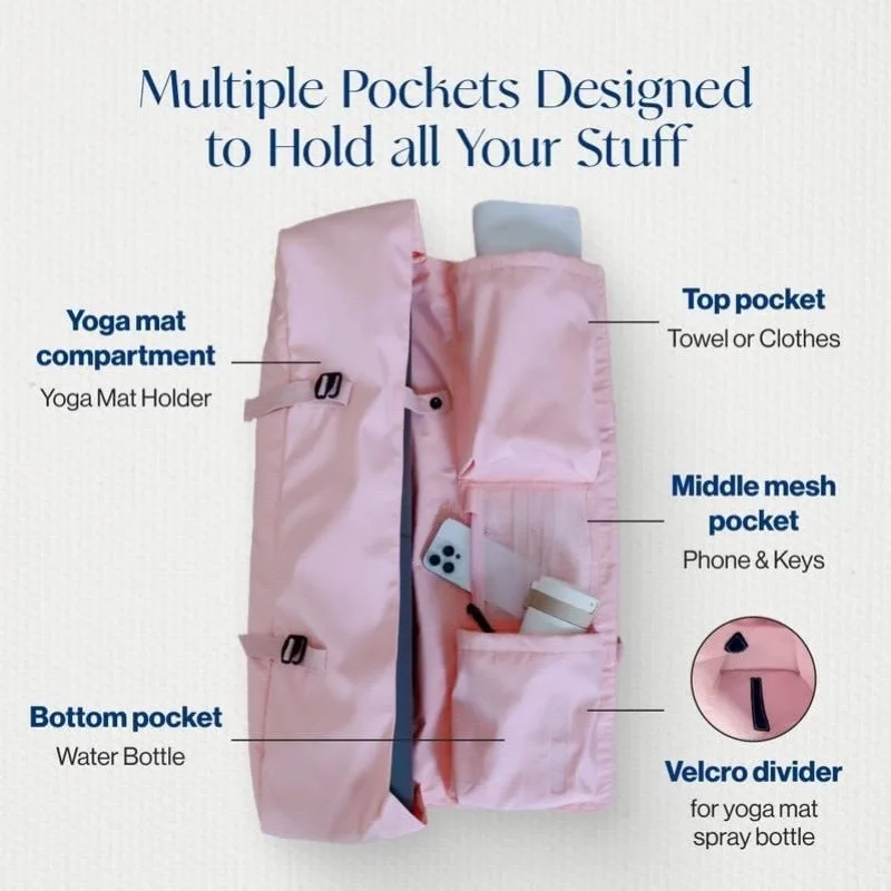 Yoga bag, yoga mat storage back bag, with adjustable casual fitness bag view 3