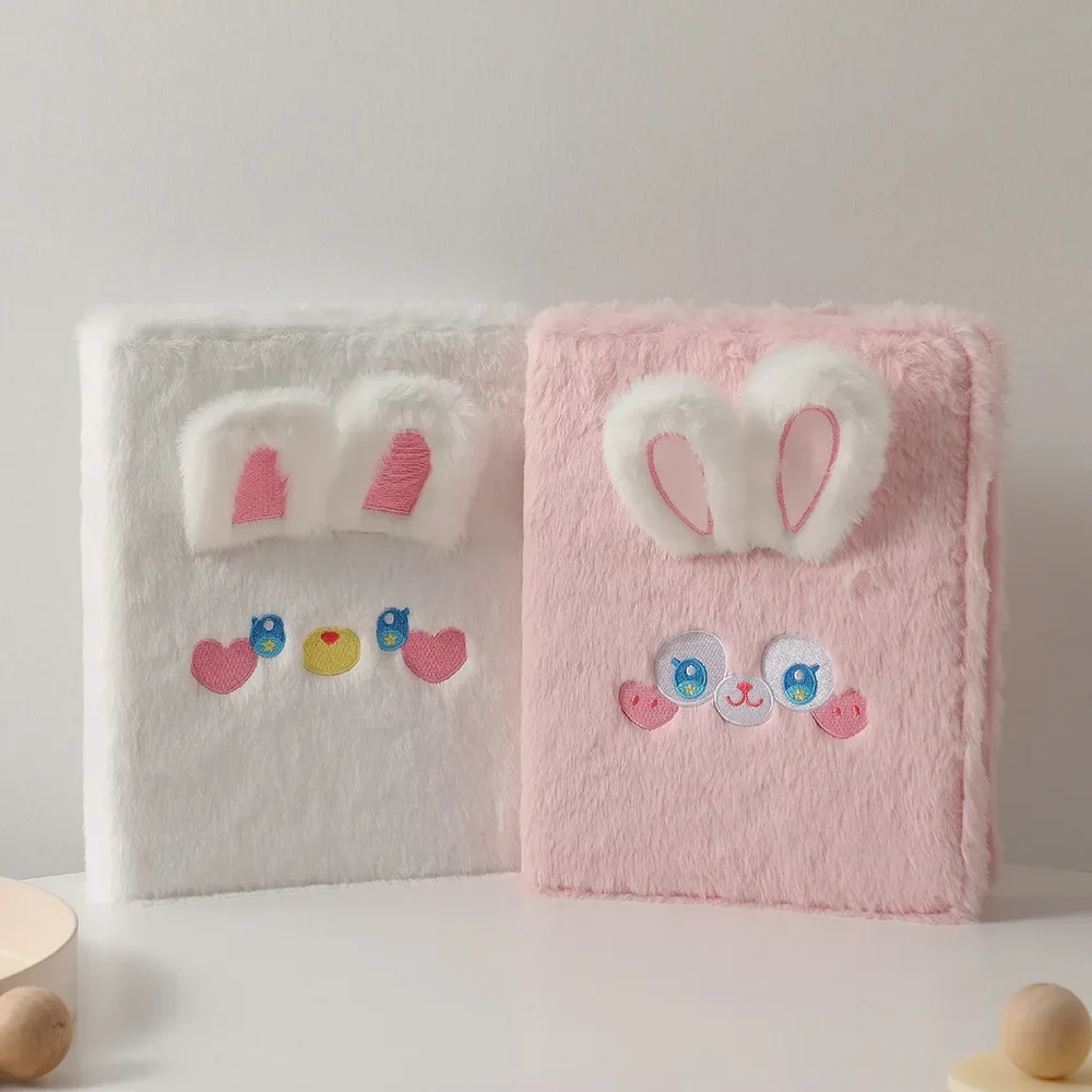 Kawaii Plush A5 Binder Photocard Holder Kpop Idol Photo Album Photocards Collect Book Cute Rabbit Stationery Picture Albums