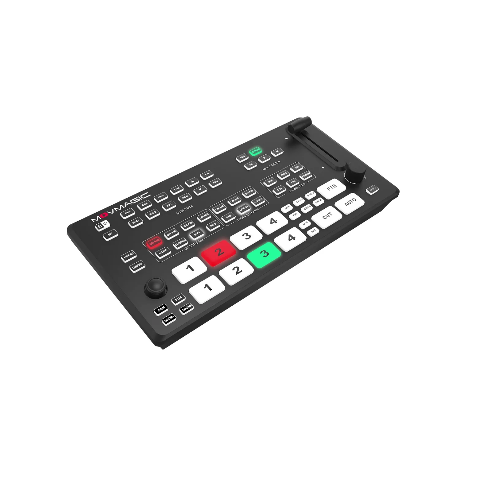 2025 Hot Sale MOVMAGIC M4ES 5-CH Live Stream Multi-Format Video Switcher SDI For Output Transition Effects Metal Construction