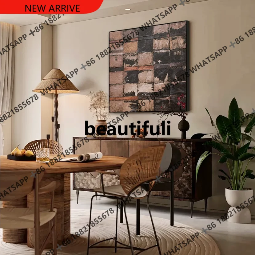 D178 Art abstract painting wabi sandy wind retro high sense living room entrance villa hanging painting