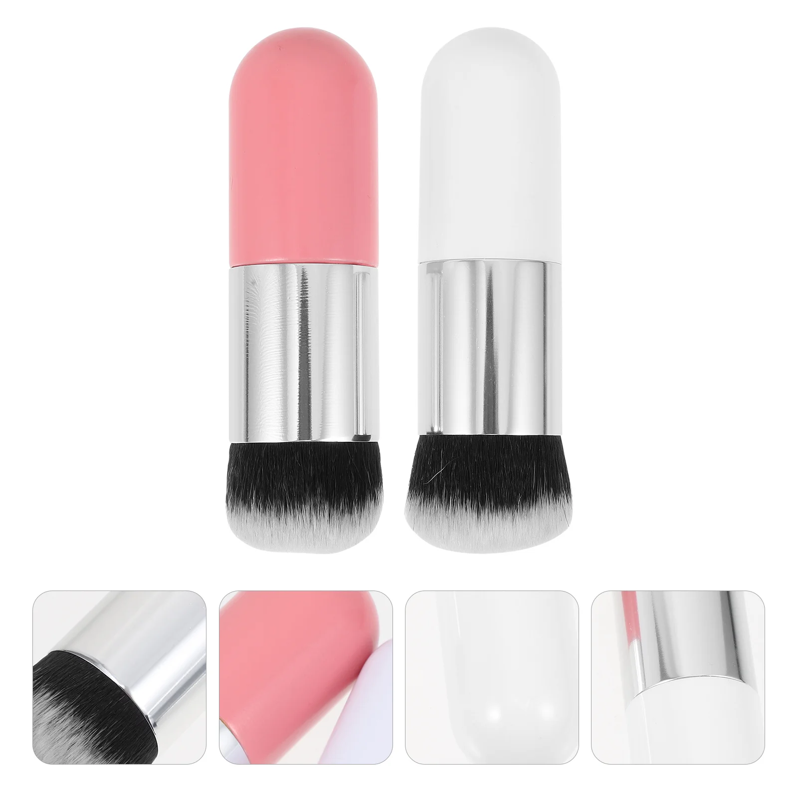 Juego de brochas de maquillaje de 2 uds., pelo sintético Premium, base suave de alta densidad, herramienta para colorete en polvo para mujeres y niñas