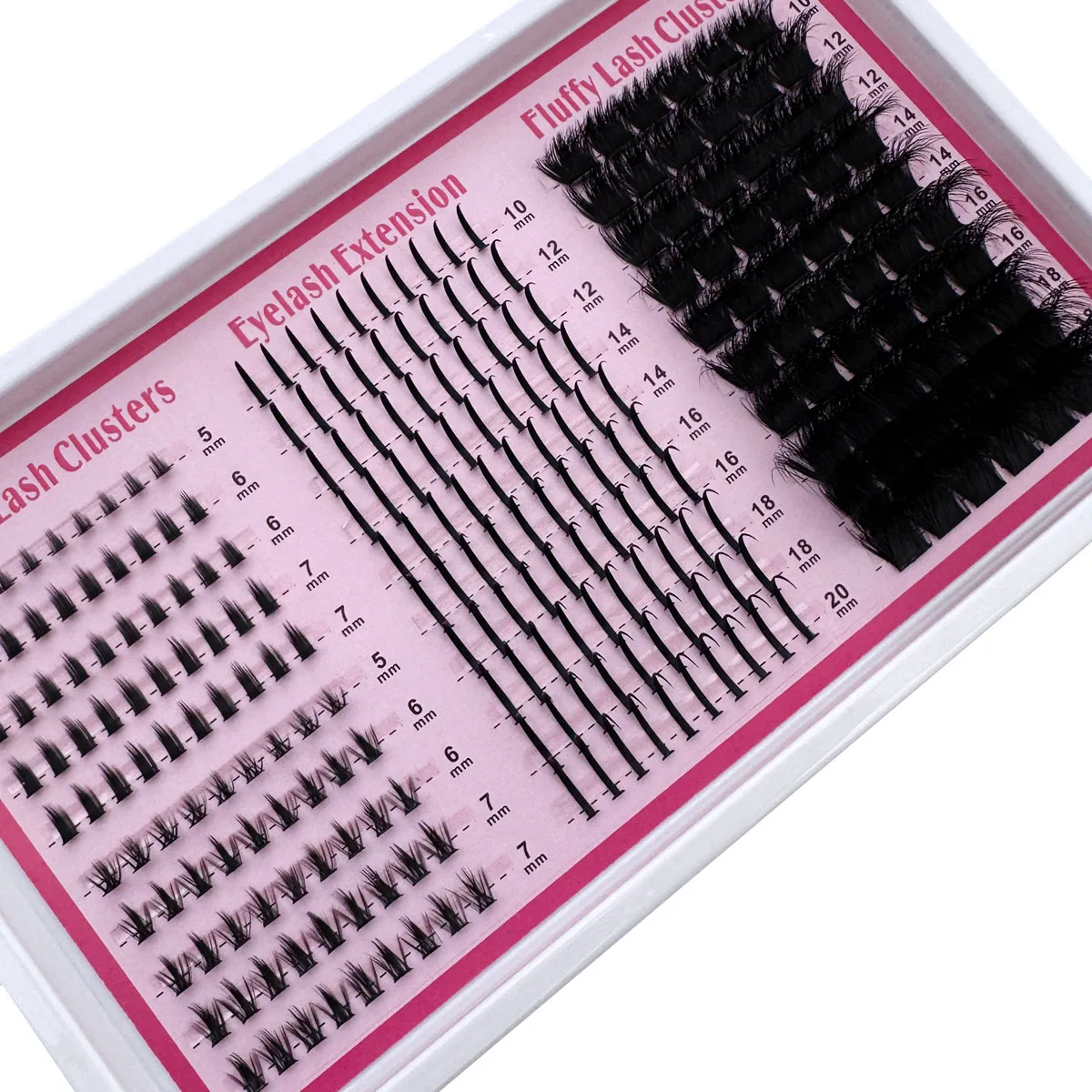 200D-60D 4 IN 1 Lash Clusters Long 6-20mm Lash Spikes lower eyelashes Reusable Bottom DIY Spiky Lash Extension Manga Clusters