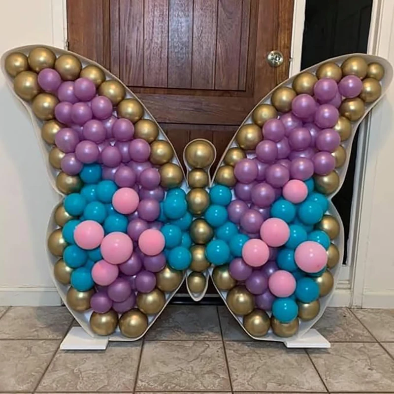 110cm Butterfly Mosaic Balloon Filling Box Girl 1st Birthday Party DIY Decor Balloon Box Baby Shower Valentine's Day Party Decor