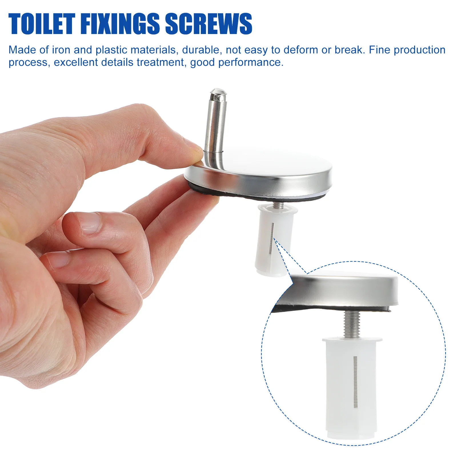 

2Pcs Toilet Seat Hinge Bolts Strong Rust Resistant Fixings for Standard Toilet Seats Replacement Parts Quick Release Screw