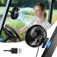 Eary Portable Magnetic Golf Cart Fan USB Powered 360° Rotatable Car Air Cooler Fan with 3 Speed Wind Magnetic Base for Outdoor