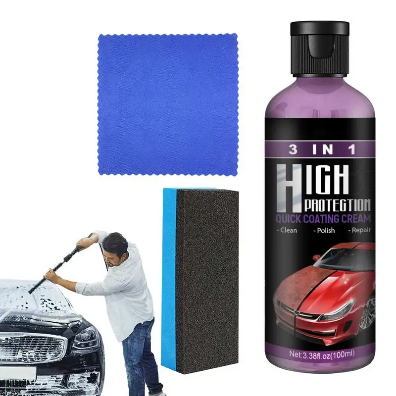 

Auto Coating Paste Scratch Erasure Effective Car Cleaner Maintenance Supplies With Cloth And Sponge Easily Use Car Wash Items