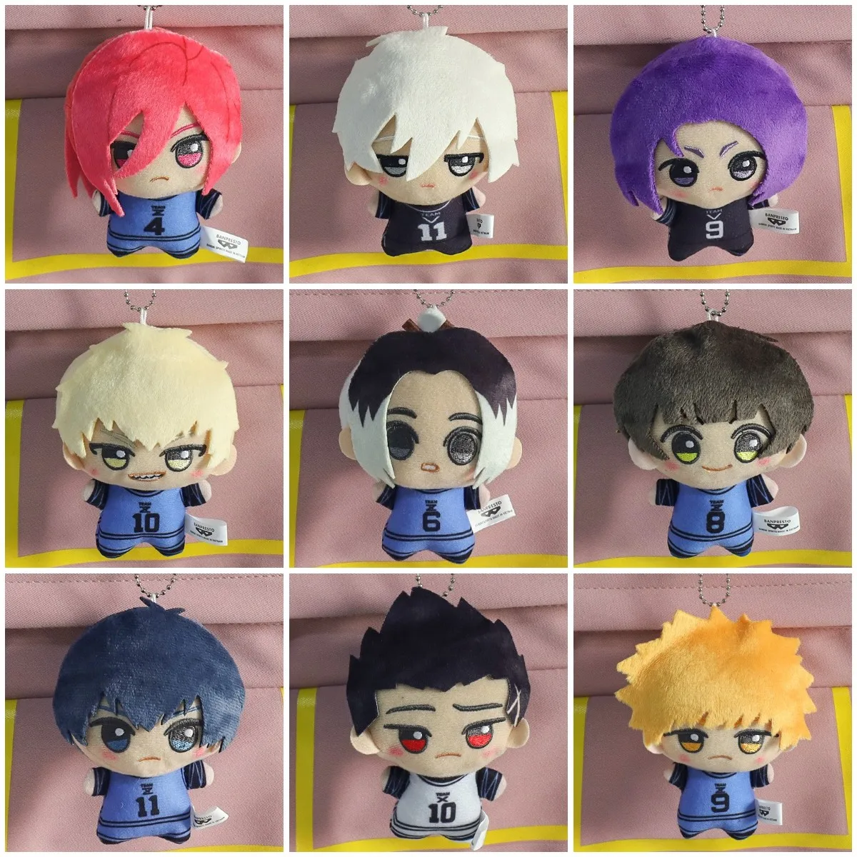 New 10cm Blue Lock Plush Toy KeyChain Pendant Nagi Seishiro Chigiri Hyoma Gagamaru Gin Action Figure Soft Bag Pendant Gifts