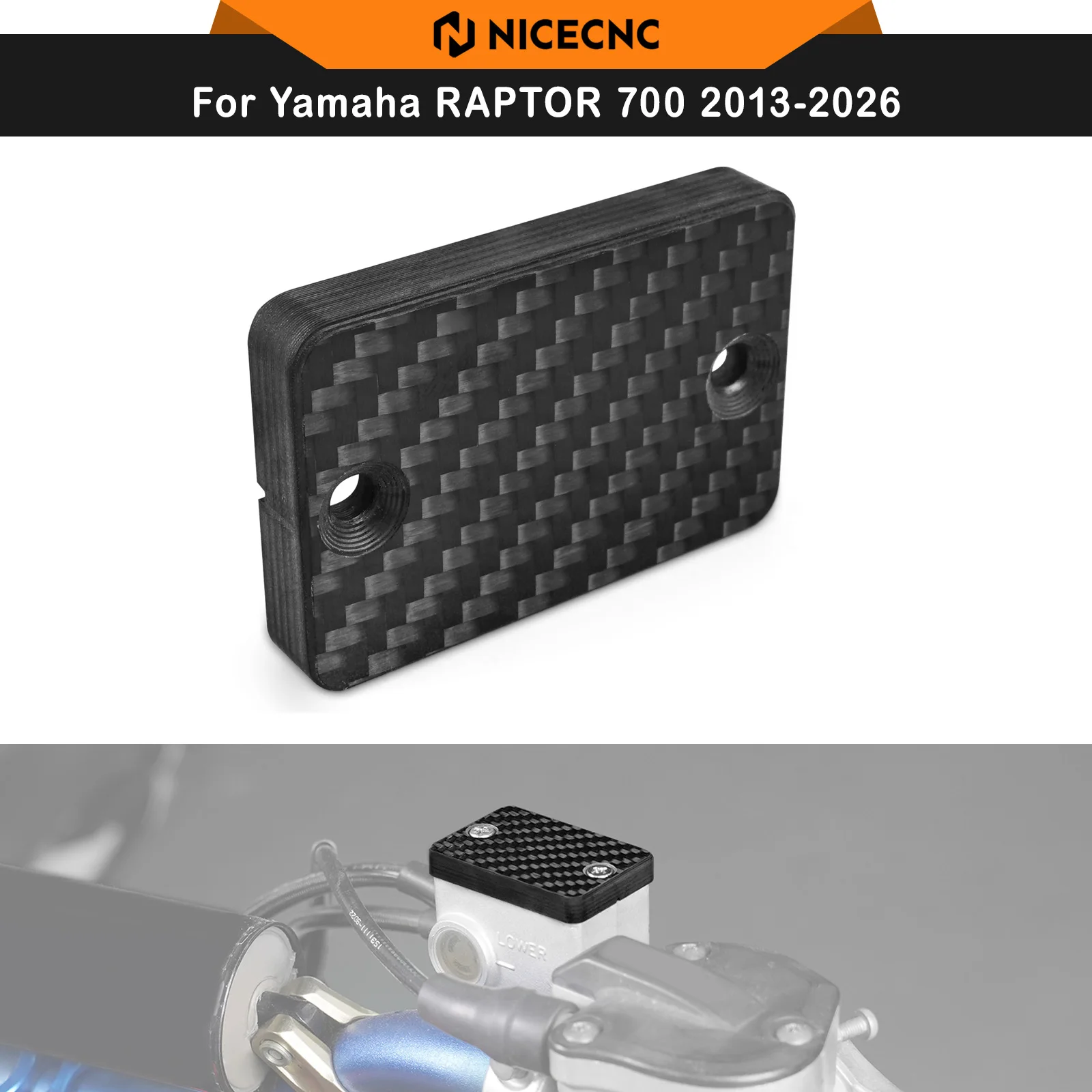 NICECNC For Yamaha Raptor 700 2013-2026 250 125 YFZ450R SPECIAL EDITION Grizzly 550 700 Front Brake Reservoir Cover Carbon Fiber