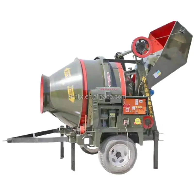 JZC350 Trailer Mounted Mobile Concrete Mixer With Pump 110v 220v 240v 380v Portable Cement Concrete Mixing Machinery For Sale