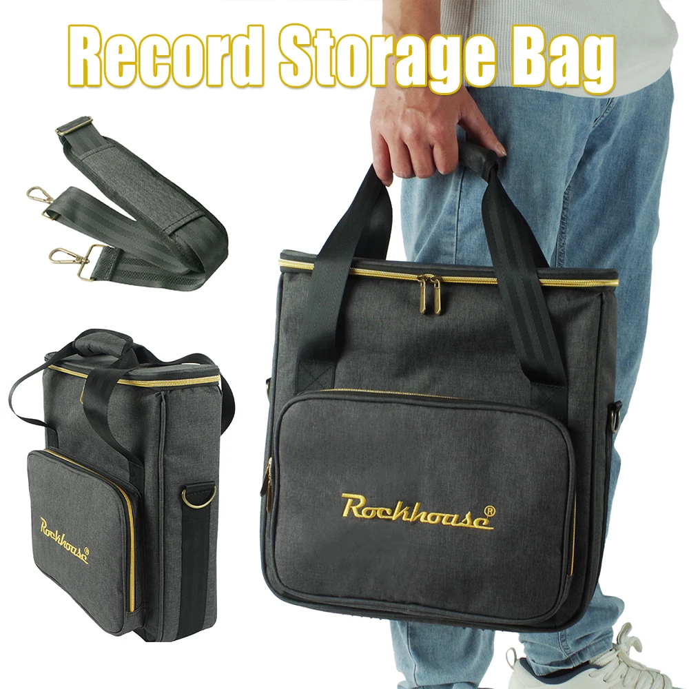 

Vinyl Records Carrying Bag Multi-Pocket Portable Record Shoulder Bag Dust Prooof Thicken Padded CD Bag for 12 Inch Vinyl Records