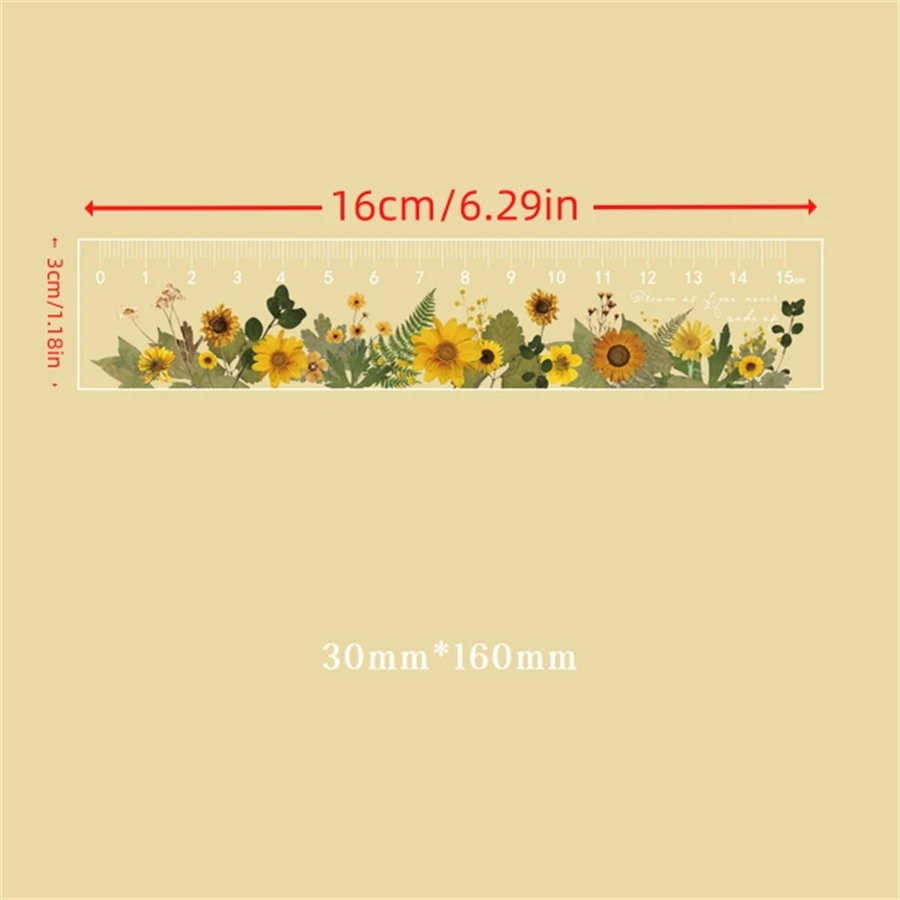 Plant Clear Ruler - Acrylic Ruler 5.91inch School Ruler With Centimeters