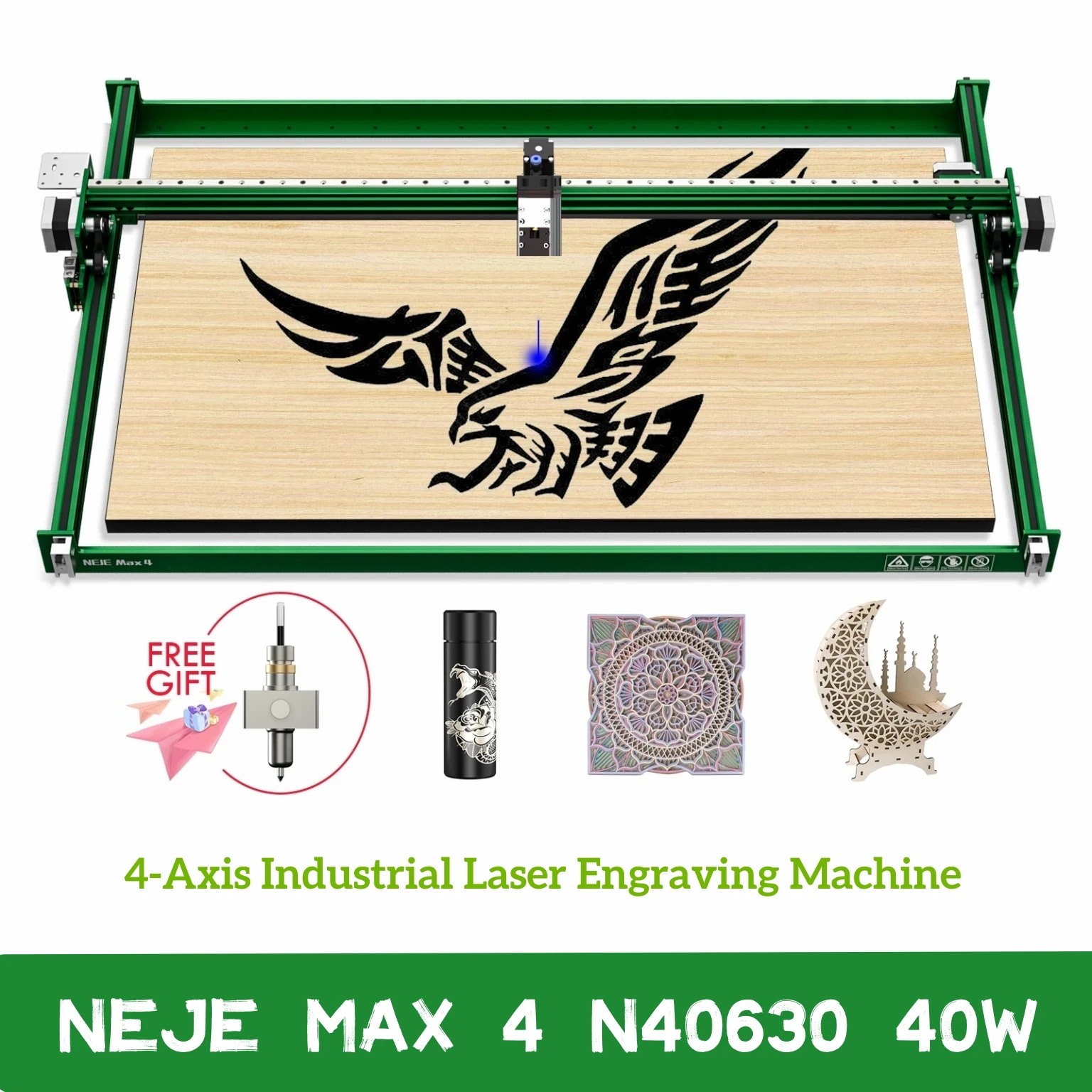 NEJE 4 Max N40630 40W CNC Laser Printer Wood Engraver Cutter Engraving Cutting Machine DIY Tool LaserGRBL Lightburn APP Control