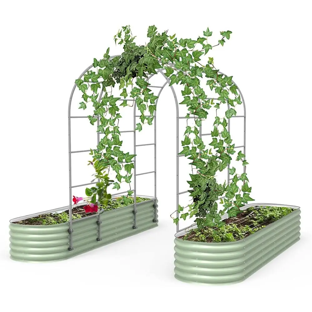 

7ft Long Arched Trellis or Compact 2.5x9.5ft Garden Bed for Vines, Cucumbers, Beans, and Tomatoes