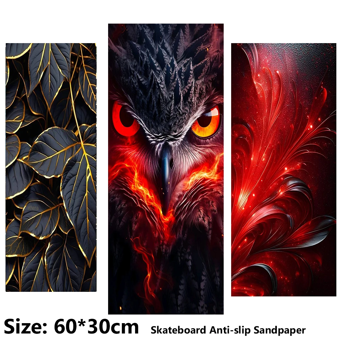 

Sharp Parrot Feather and Leaf Pattern ElecStric Scooter Anti-slip Sticker Sandpaper Skateboard Grip Tape Sheet 60*30cm