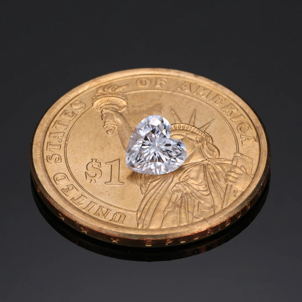 Eme jewe Heart Cut Moissanite Loose Stone, White D Color VVS1 Clarity Excellent Cut For Jewelry Making With Certificate