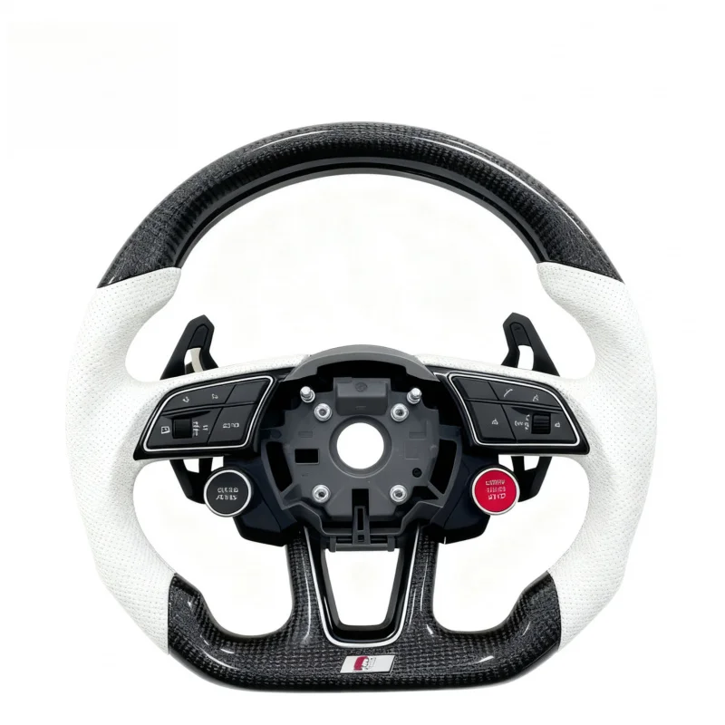 High Quality Custom Flat Bottom Carbon Fiber Suede Leather Racing Steering Wheel