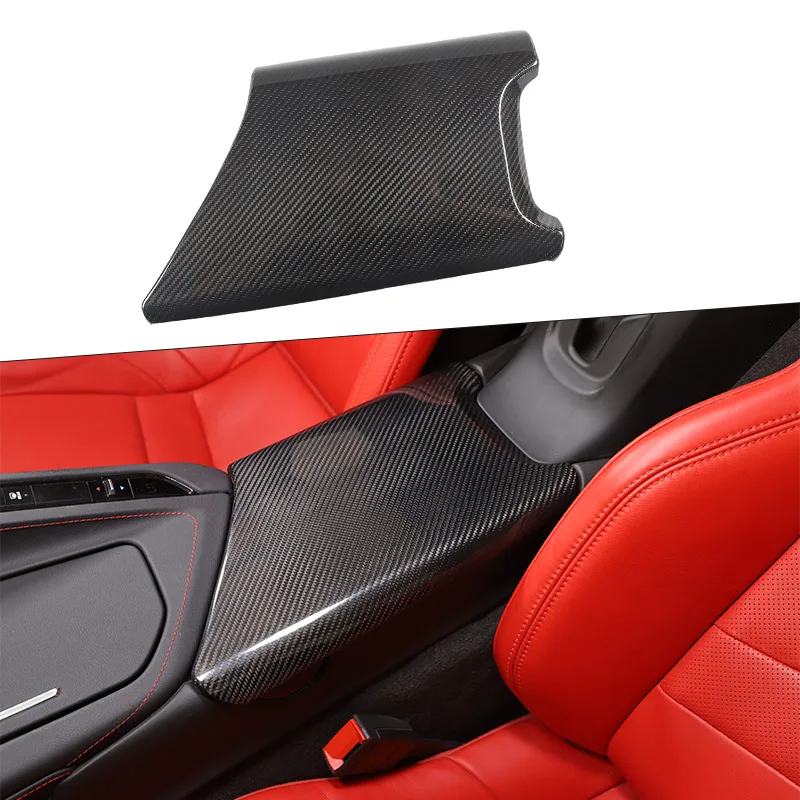 

Real carbon fiber For Chevrolet Corvette C8 Stingray Z51 Z06 2020-2023 Car Central Armrest Box Protective Cover Car Accessories