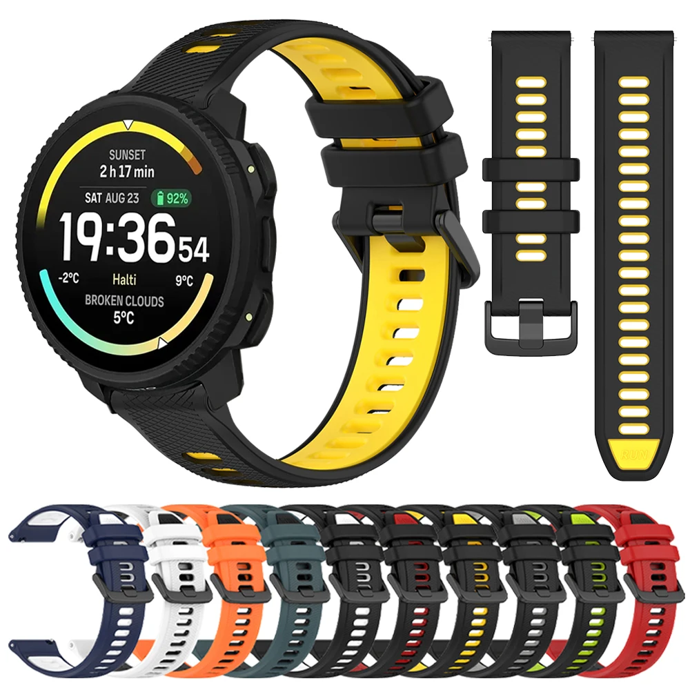 Sports Silicone Watchband For SUUNTO 9 PEAK PRO/RACE 2 S Replace Bracelet 22mm Correa For SUUNTO VERTICAL 2 OCEAN RUN Soft Strap